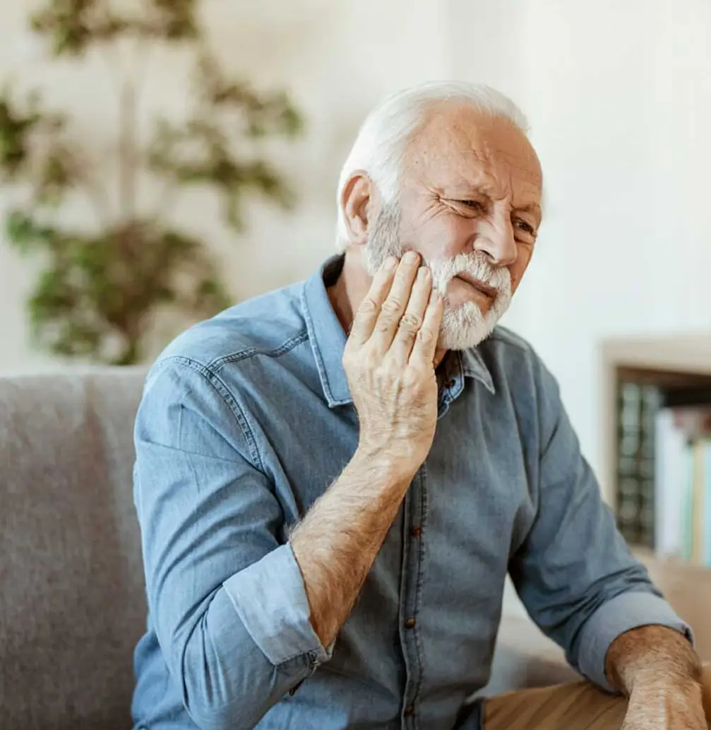 Older male with tooth pain