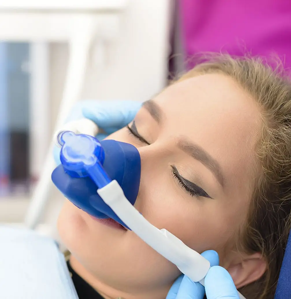 Patient undergoing sedation at the dentist